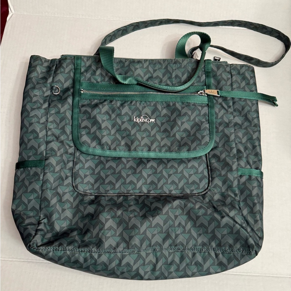 Kipling Green Tote Bag
